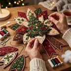 Sewing Kit Hand-Sewn Quilted Fabric Ready To Hang