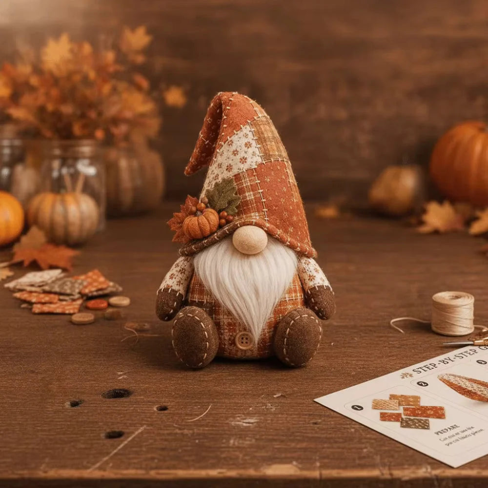 Sewing Kit Patchwork Gnome Plush Polyester Beginner Friendly