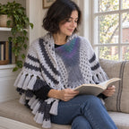 Shawl Wing-Shaped Feather Knit With Tassels