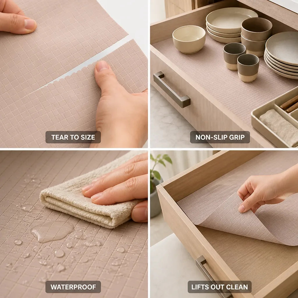 Shelf & Drawer Liner Tear-To-Size Non-Adhesive Grip