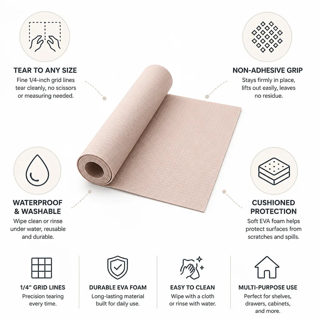 Shelf & Drawer Liner Tear-To-Size Non-Adhesive Grip