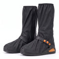 Shoe Covers Waterproof Zipper Closure Treaded Sole Reflective Detail
