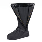 Shoe Covers Waterproof Zipper Closure Treaded Sole Reflective Detail
