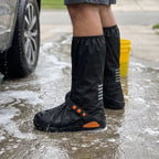 Shoe Covers Waterproof Zipper Closure Treaded Sole Reflective Detail