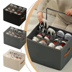 Shoe Organizer Box Transparent Lid Foldable With Dividers