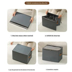 Shoe Organizer Box Transparent Lid Foldable With Dividers