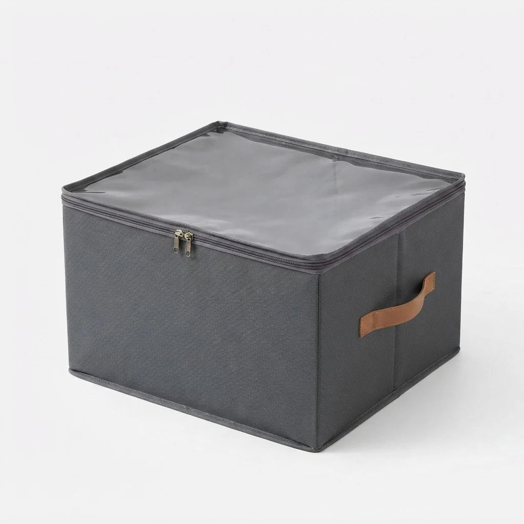 Shoe Organizer Box Transparent Lid Foldable With Dividers