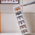 Shoe Organizer Cabinet Clear Front Stackable Space-Saving