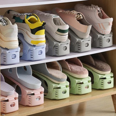 Shoe Organizer Height-Adjustable Stackable Non-Slip
