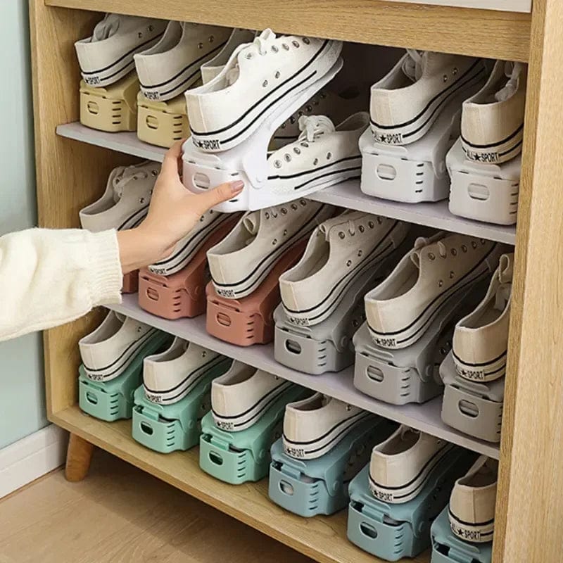 Shoe Organizer Height-Adjustable Stackable Non-Slip