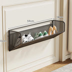 Shoe Shelf Wall-Mounted Fold-Down Ventilated Metal Mesh