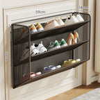 Shoe Shelf Wall-Mounted Fold-Down Ventilated Metal Mesh