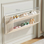 Shoe Shelf Wall-Mounted Fold-Down Ventilated Metal Mesh