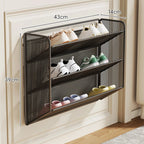 Shoe Shelf Wall-Mounted Fold-Down Ventilated Metal Mesh