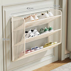 Shoe Shelf Wall-Mounted Fold-Down Ventilated Metal Mesh