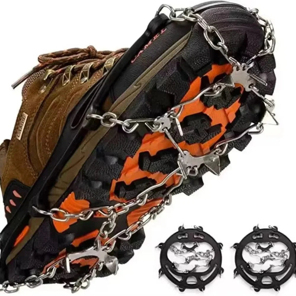 Shoe Traction Cleats Stainless Steel Studs & Stretch Silicone