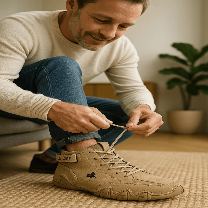 Shoes Orthopedic Support Waterproof Breathable Leather Upper