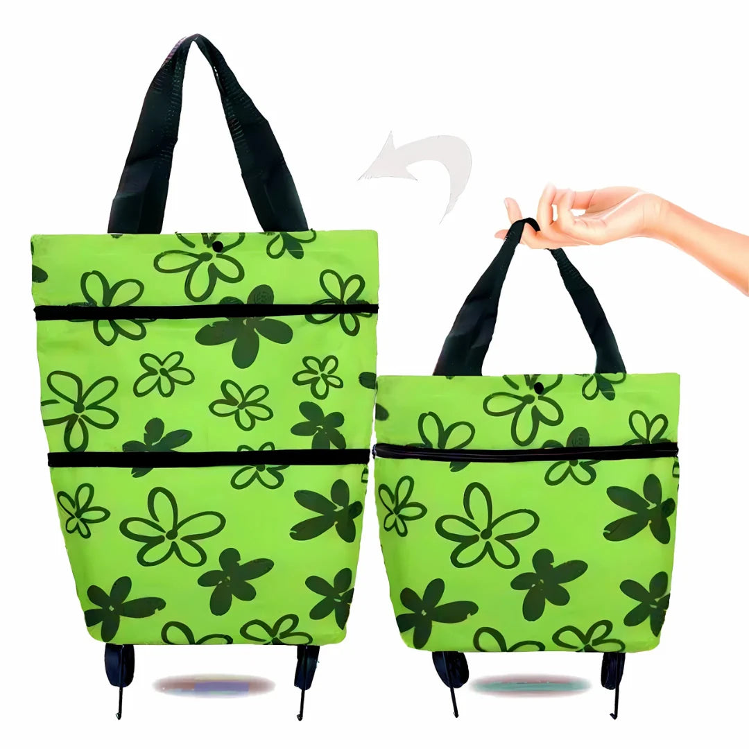 Shopping Trolley Fold-Out Wheels Metal Frame & Oxford Fabric