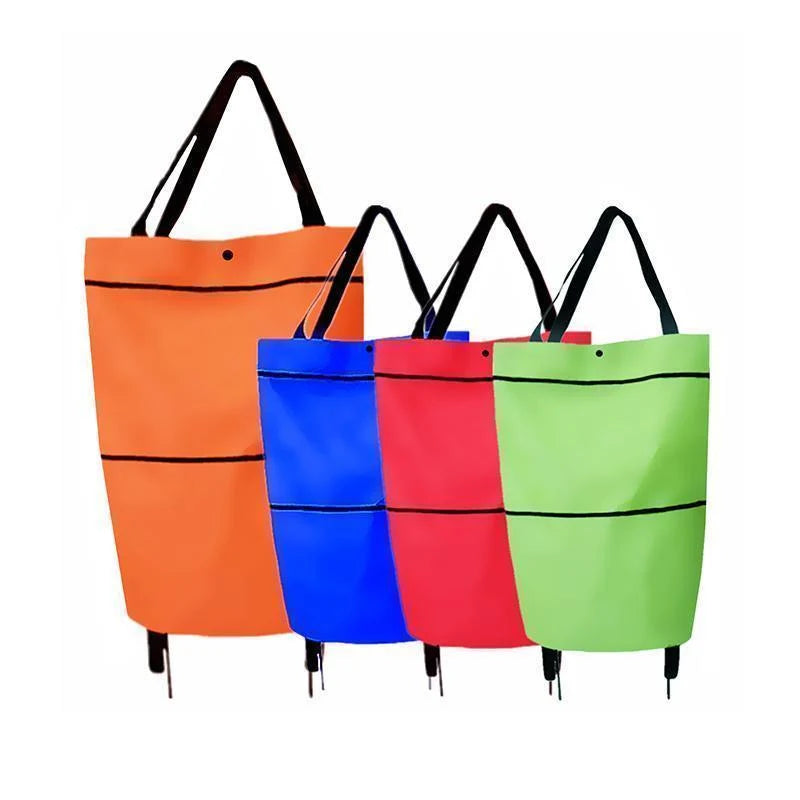 Shopping Trolley Fold-Out Wheels Metal Frame & Oxford Fabric