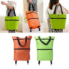 Shopping Trolley Fold-Out Wheels Metal Frame & Oxford Fabric