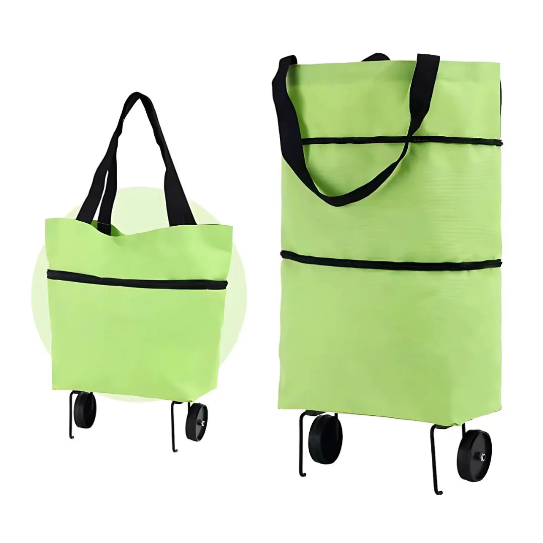 Shopping Trolley Fold-Out Wheels Metal Frame & Oxford Fabric