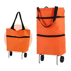 Shopping Trolley Fold-Out Wheels Metal Frame & Oxford Fabric