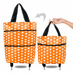 Shopping Trolley Fold-Out Wheels Metal Frame & Oxford Fabric
