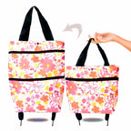 Shopping Trolley Fold-Out Wheels Metal Frame & Oxford Fabric