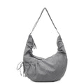 Shoulder Bag Checked Spacious Multiple Pockets