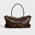 Shoulder Bag Crocodile-Texture Vegan Leather Spacious Interior