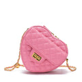 Shoulder Bag Heart-Shaped Quilted Adjustable Chain Strap