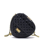Shoulder Bag Heart-Shaped Quilted Adjustable Chain Strap