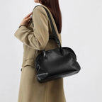 Shoulder Bag Leather Double Handles & Adjustable Strap