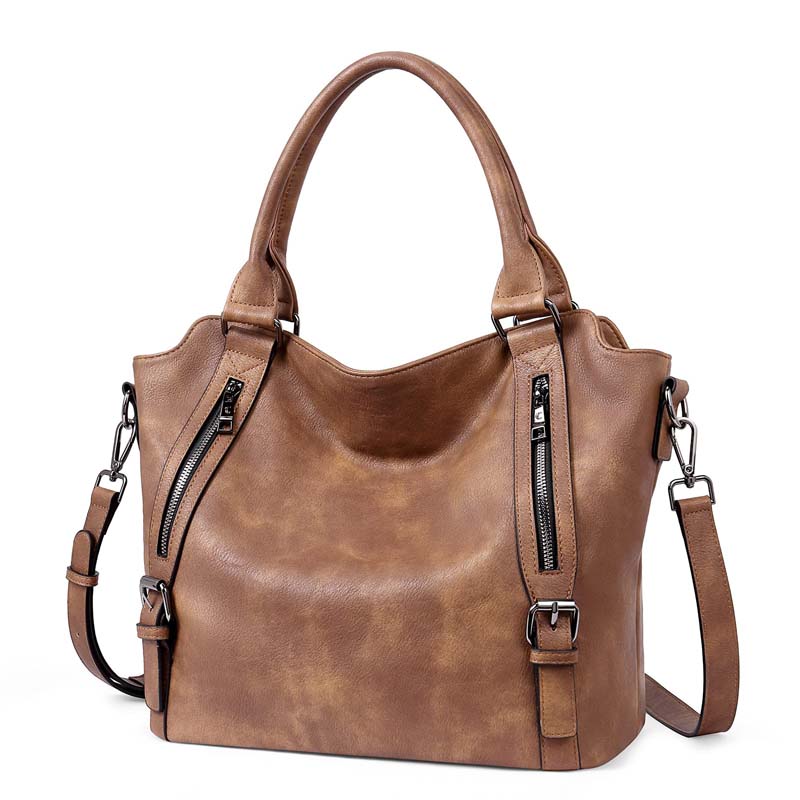 Shoulder Bag PU Leather Padded Laptop Compartment Adjustable Strap