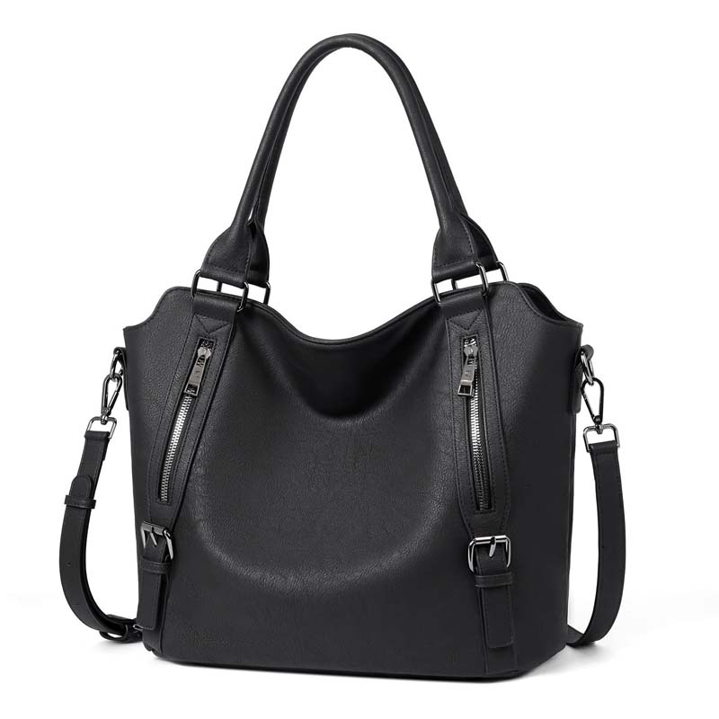 Shoulder Bag PU Leather Padded Laptop Compartment Adjustable Strap