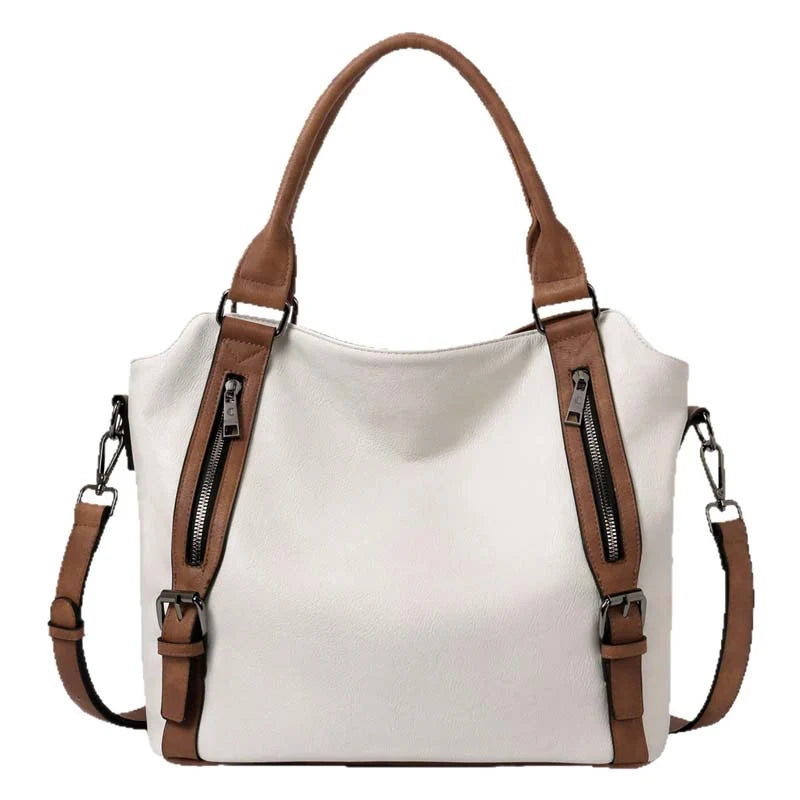 Shoulder Bag PU Leather Padded Laptop Compartment Adjustable Strap