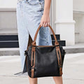 Shoulder Bag PU Leather Padded Laptop Compartment Adjustable Strap