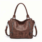 Shoulder Bag PU Leather Padded Laptop Compartment Adjustable Strap
