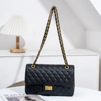 Shoulder Bag Quilted Gold-Tone Adjustable Chain Strap