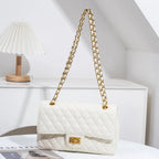 Shoulder Bag Quilted Gold-Tone Adjustable Chain Strap