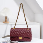 Shoulder Bag Quilted Gold-Tone Adjustable Chain Strap