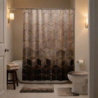 Shower Curtain Set Waterproof Marble Print Multiple Sizes