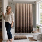 Shower Curtain Set Waterproof Marble Print Multiple Sizes