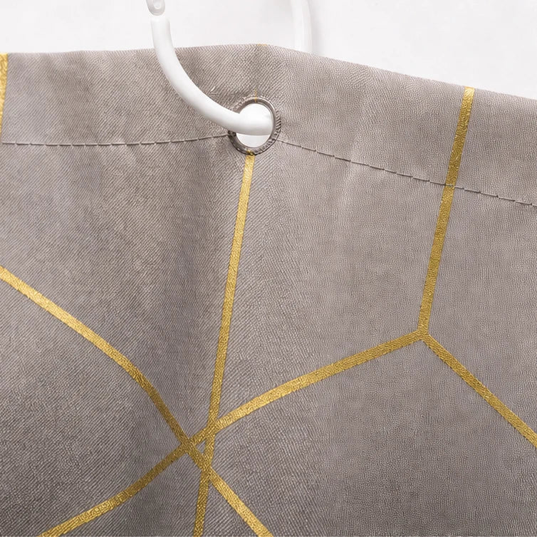 Shower Curtain Set Waterproof Marble Print Multiple Sizes
