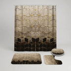 Shower Curtain Set Waterproof Marble Print Multiple Sizes