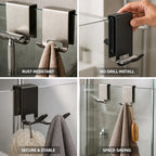 Shower Door Hooks Stainless Steel No Drill Frameless Fit