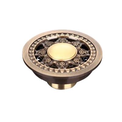 Shower Drain Brass Round Strainer 4 Inch Antique Brass Finish