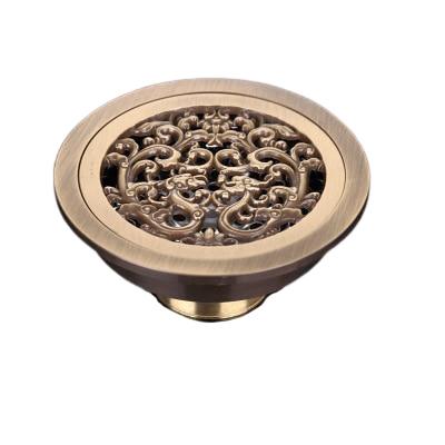Shower Drain Brass Round Strainer 4 Inch Antique Brass Finish