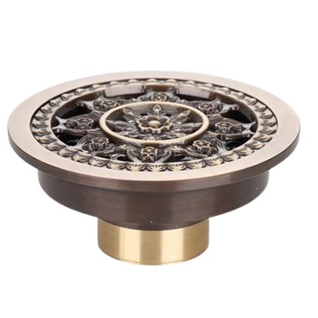 Shower Drain Brass Round Strainer 4 Inch Antique Brass Finish