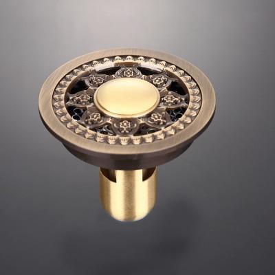 Shower Drain Brass Round Strainer 4 Inch Antique Brass Finish